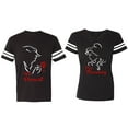 thumbnail image 1 of Her Beauty His Beast Matching Couple Cotton Jerseys (Men Black / Women Black) (Men S / Women S), 1 of 3