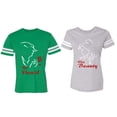 thumbnail image 1 of Her Beauty His Beast Matching Couple Cotton Jerseys (Men Green / Women Heather) (Men XXL / Women S), 1 of 3