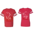 thumbnail image 1 of Her Beauty His Beast Matching Couple Cotton Jerseys (Men Red / Women Red) (Men XXL / Women XXL), 1 of 3