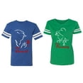 thumbnail image 1 of Her Beauty His Beast Matching Couple Cotton Jerseys (Men Royal / Women Green) (Men XL / Women XL), 1 of 3