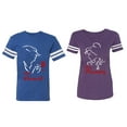 thumbnail image 1 of Her Beauty His Beast Matching Couple Cotton Jerseys (Men Royal / Women Purple) (Men L / Women L), 1 of 3