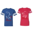 thumbnail image 1 of Her Beauty His Beast Matching Couple Cotton Jerseys (Men Royal / Women Red) (Men XXL / Women XXL), 1 of 3