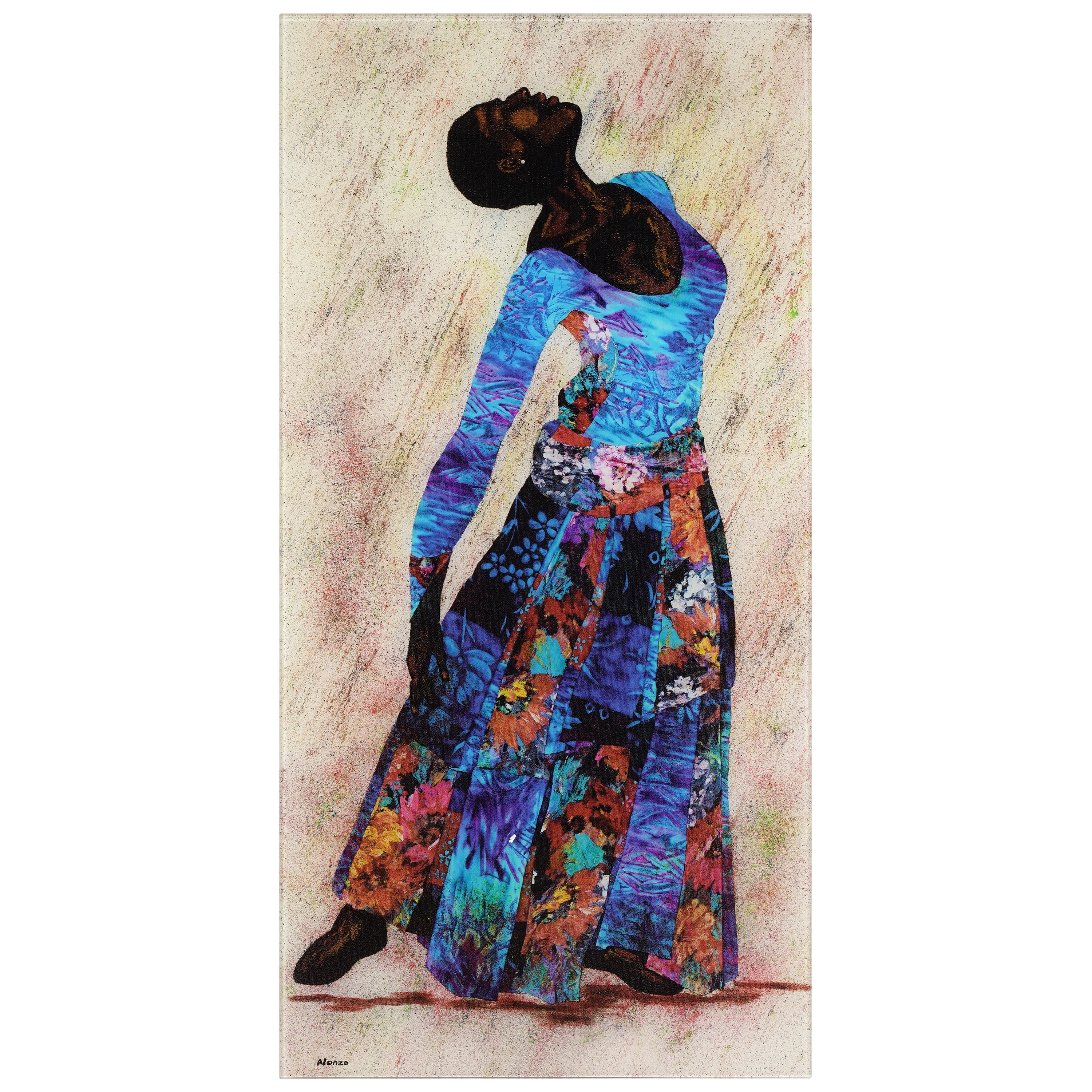 "Her Beauty II" Woman 72"x 36" Frameless Reverse Printed Tempered Art Glass Wall Art