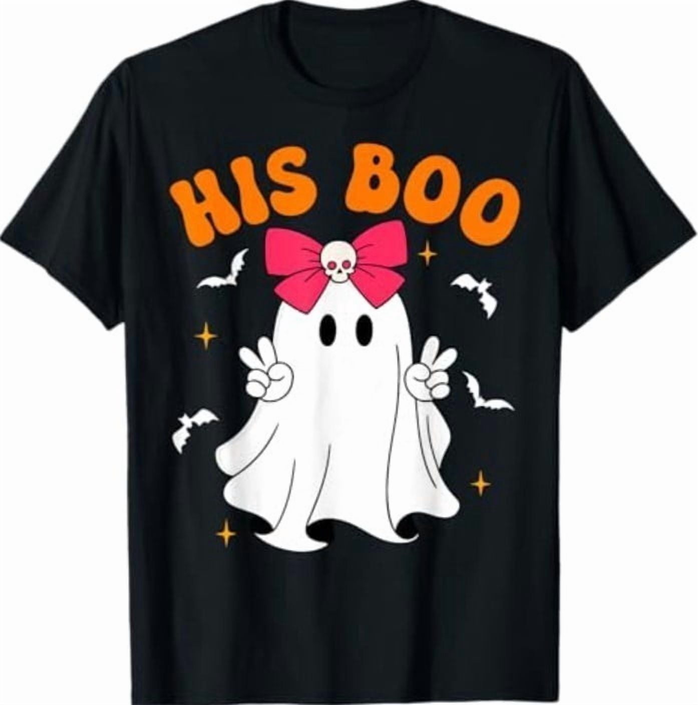 Her Boo & His Boo Funny Matching Halloween Couples T-Shirt - Walmart.com