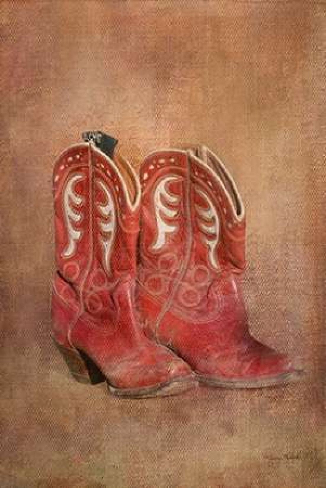 Her Boots Canvas Art - Ramona Murdock (12 x 18)