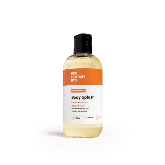 Her Fantasy Box | Body Splash Caramel Glaze Fragrance Oil  Warm Caramel & Vanilla Gourmand Scent, Lightweight Hydrating Body Oil, Vegan & Cruelty Free