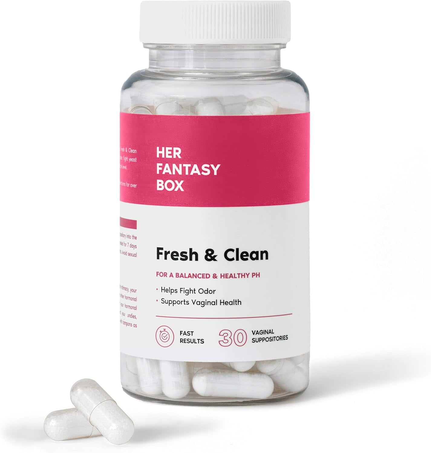 Her Fantasy Box | Fresh & Clean pH Restore Vaginal Suppositories | Natural Vaginal Health Support