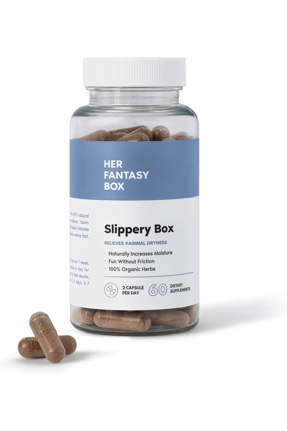 | Slippery Box Feminine Care Capsules for Vaginal Health, 60 Count