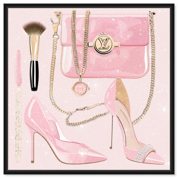 Her Favorite Choices Canvas Fashion Art Prints by Art Remedy, Black Frame, 40 x 40