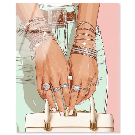 Her Favorite Jewelry Jeans Acrylic Print Fashion Art by Art Remedy, Ready to Hang, 16 x 20
