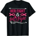 thumbnail image 1 of Her Fight Is Our Fight Breast Cancer Awareness Pink Ribbon T-Shirt, 1 of 4