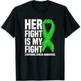 thumbnail image 1 of Her Fight My Fight Green Ribbon Lymphoma Cancer Awareness T-Shirt, 1 of 4