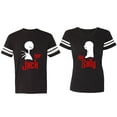 thumbnail image 1 of Her Jack His Sally Matching Couple Cotton Jerseys (Men Black / Women Black) (Men S / Women S), 1 of 3