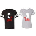 thumbnail image 1 of Her Jack His Sally Matching Couple Cotton Jerseys (Men Black / Women Heather) (Men XL / Women XL), 1 of 3
