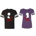 thumbnail image 1 of Her Jack His Sally Matching Couple Cotton Jerseys (Men Black / Women Purple) (Men L / Women S), 1 of 3