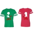 thumbnail image 1 of Her Jack His Sally Matching Couple Cotton Jerseys (Men Green / Women Red) (Men XL / Women L), 1 of 3