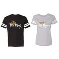 thumbnail image 1 of Her King His Queen Matching Couple Cotton Jerseys (Men Black / Women Heather) (Men XXL / Women L), 1 of 3