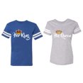 thumbnail image 1 of Her King His Queen Matching Couple Cotton Jerseys (Men Royal / Women Heather) (Men S / Women L), 1 of 3