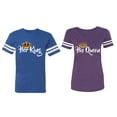 thumbnail image 1 of Her King His Queen Matching Couple Cotton Jerseys (Men Royal / Women Purple) (Men M / Women L), 1 of 3