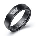 thumbnail image 1 of Couples Rings Titanium Steel Matching Bands For Her And Him Geometric Stainless Steel Promise Rings Fashion Jewelry Set, 1 of 4