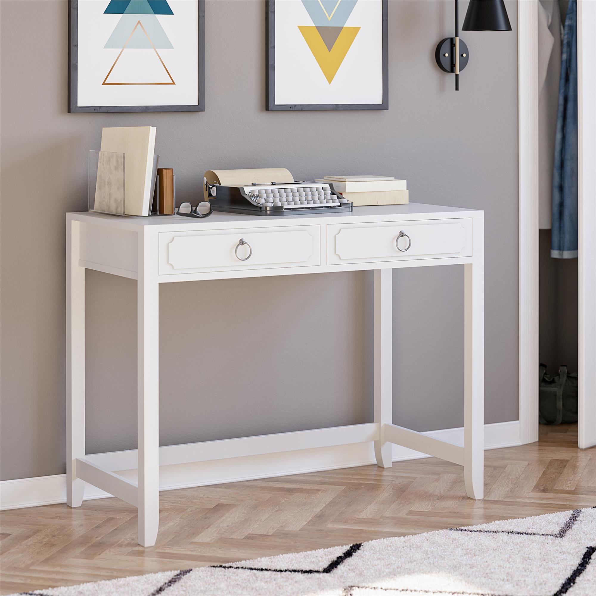 Her Majesty 2 Drawer Writing Desk, White