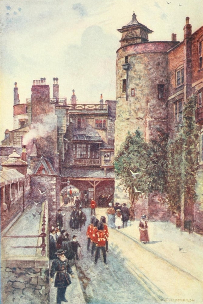 Her Majestys Tower 1901 Tower of London Bell Tower Canvas Art - H Tidmarsh (18 x 24)