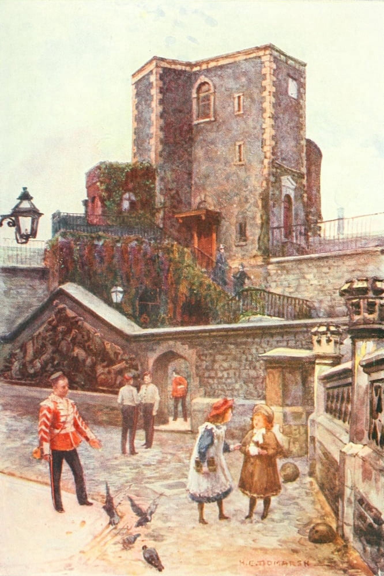 Her Majestys Tower 1901 Tower of London Martin Tower Canvas Art - H Tidmarsh (18 x 24)
