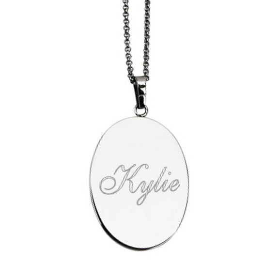 Her Name Personalized Oval Pendant With Chain
