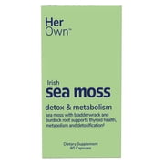 Her Own Irish Sea Moss Capsules, Burdock Root, Bladderwrack, Detox, Metabolism, Immune Support, Skin Health, Natural Joint Support, Nutrient Rich Superfood High in Minerals, 60 Count