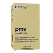 Her Own PMS Support Supplement, Supports Positive Mood, Vegan, 30 Capsules