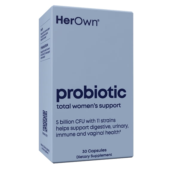 Her Own Probiotic Capsules, 11 Prebiotic Strains, Inulin Prebiotic Fiber, Digestive Health, Beautiful Skin, Immune Support, 30 Capsules