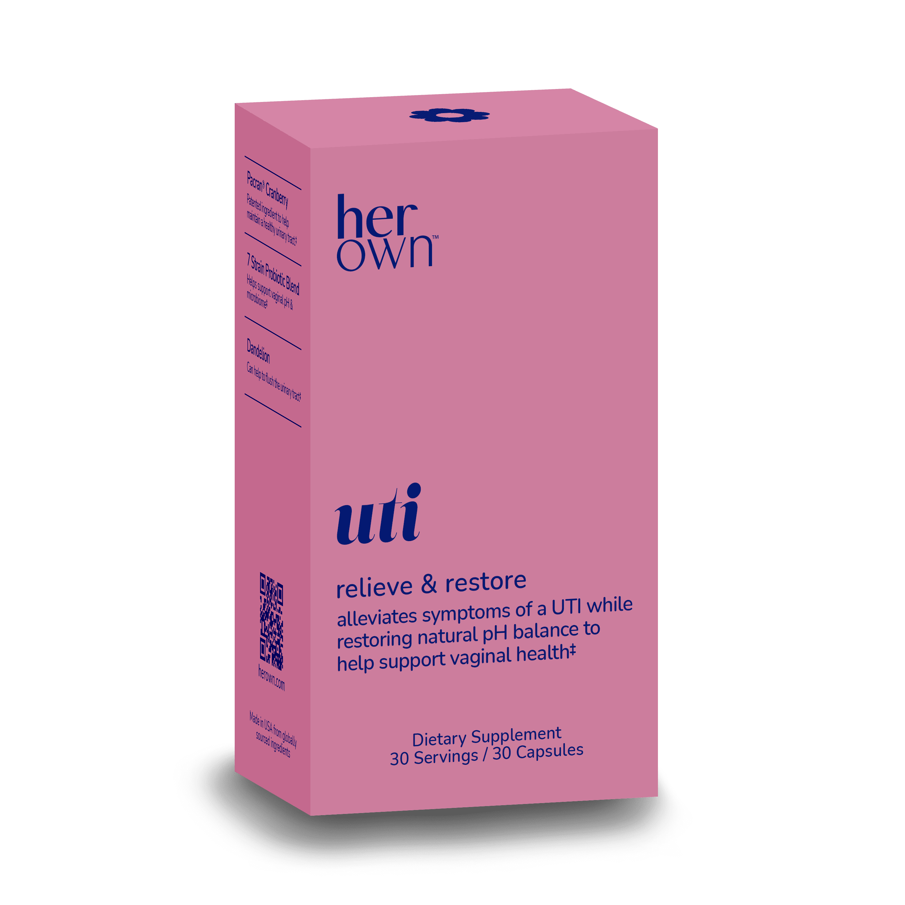 Her Own UTI Supplement Capsules, 30 Ct