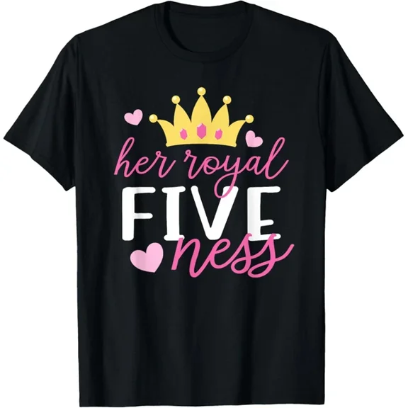 Her Royal Fiveness 5Th Birthday 5 Years Old Gift For Girls T-Shirt Unisex S-5XL Hot Trending Shirt, Vintage Birthday Gift