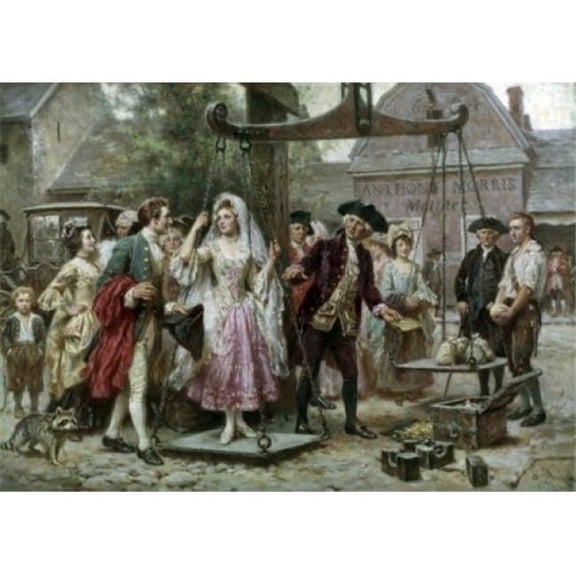 Her Weight in Gold by Jean Leon Gerome Ferris Circa 1863-1930 1875-1933 Poster Print - 18 x 24 in.