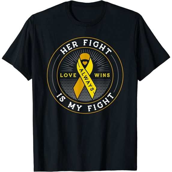 Her fight is my fight ribbon - sarcoma bone cancer awareness T-Shirt