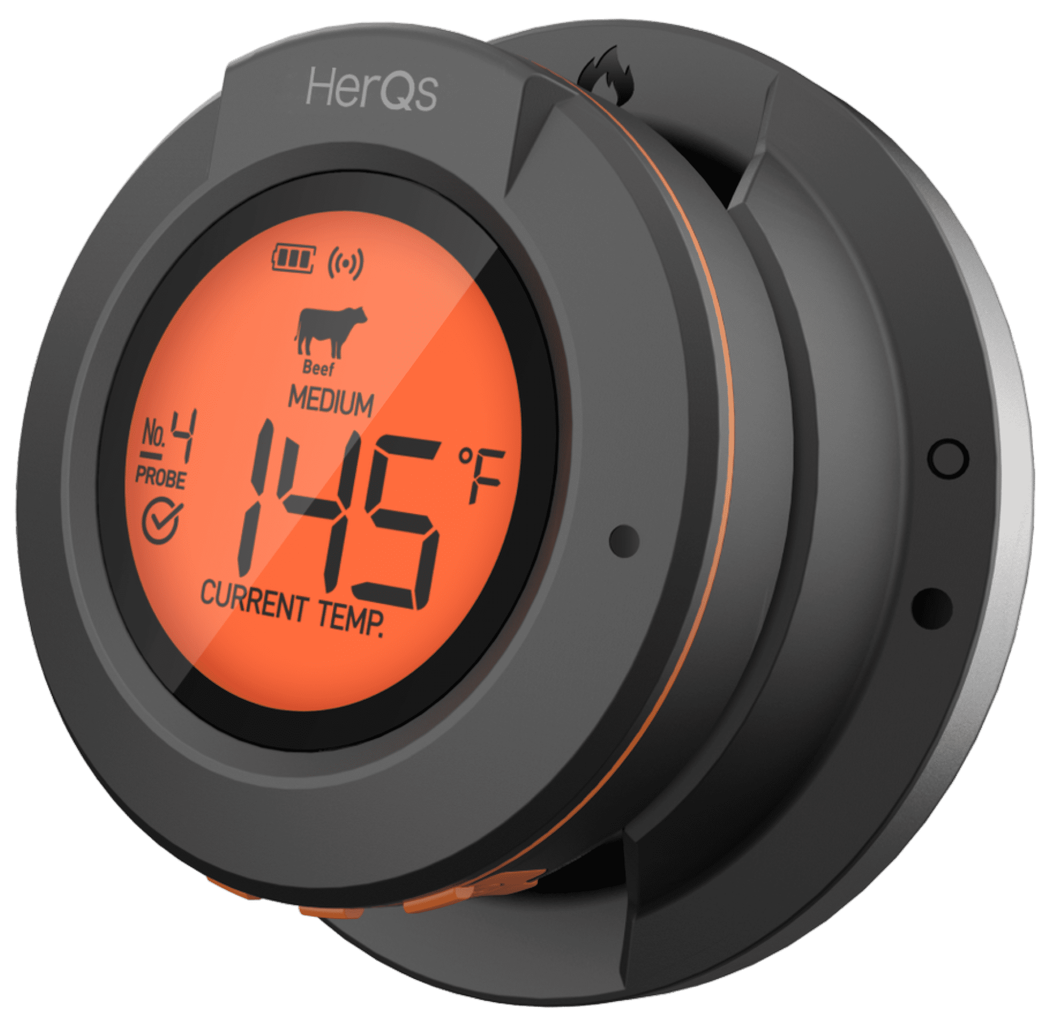 HerQs Dome Temp Gauge & Grilling Temperature BBQ Thermometer with Bluetooth Connectivity