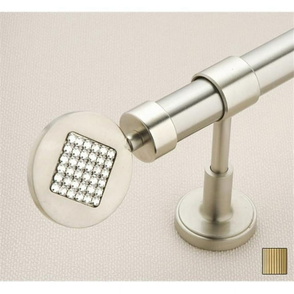 Hera 1042 Curtain Rod Set - 1.25 in. - Antique Brass - 157 in.