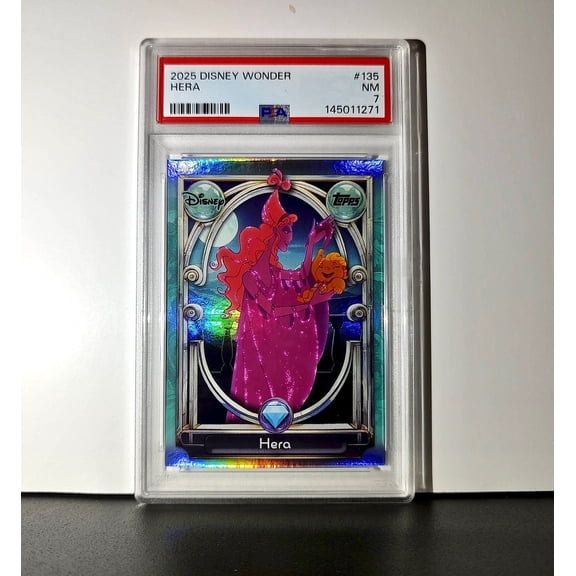 Hera 2025 Topps Disney Wonder #135 Diamond Card Hercules PSA 7