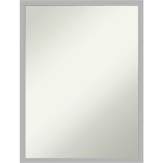 Hera Chrome Non-Beveled Wood Bathroom Wall Mirror