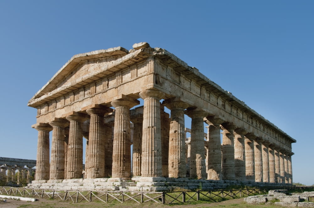 Hera Paestum Campania Tyrrhenian Coast Italy Canvas Art - Charles Bowman Design Pics (19 x 12)