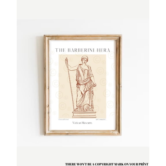 Hera Statue Print, Juno Poster, Olympian Gods, Sculpture Poster, Greek Mythology Art, Ancient Greece Art, Hellenic Polytheism, Museum Poster Wall Art, Modern Wall Decor, 8x12 UNFRAMED