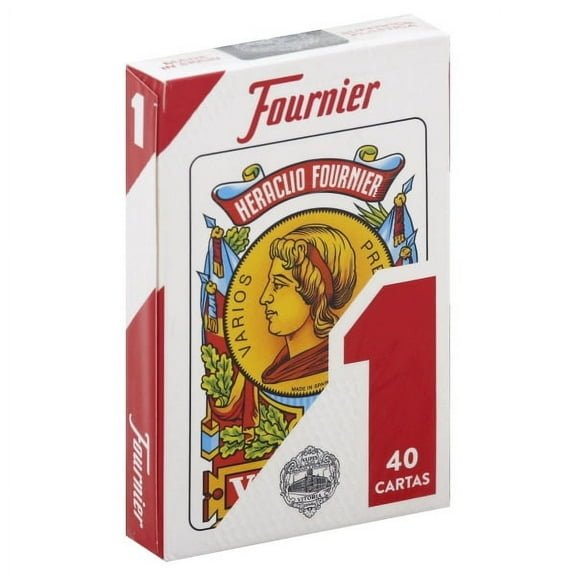 Heraclio Fournier No. 1 Spanish Playing Cards  40-Card Spanish Deck for Games & Collectors 1 Deck, Colors May Vary