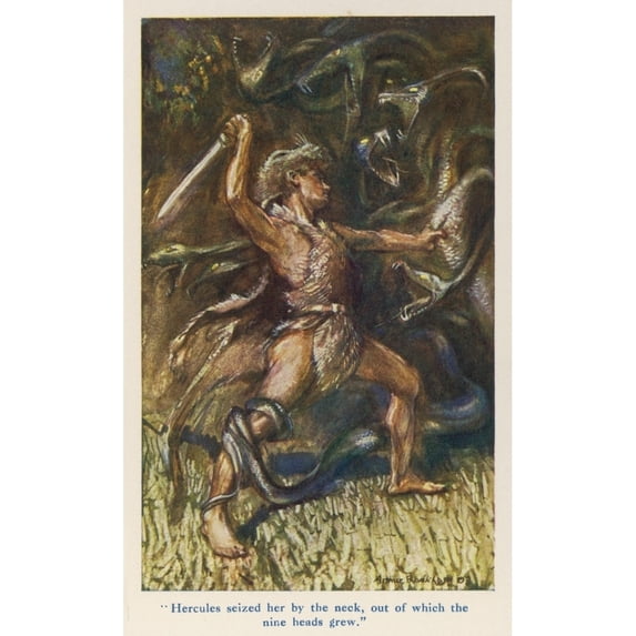 Herakles Versus Hydra Poster Print By Mary Evans Picture Libraryarthur Rackham (24 X 36)