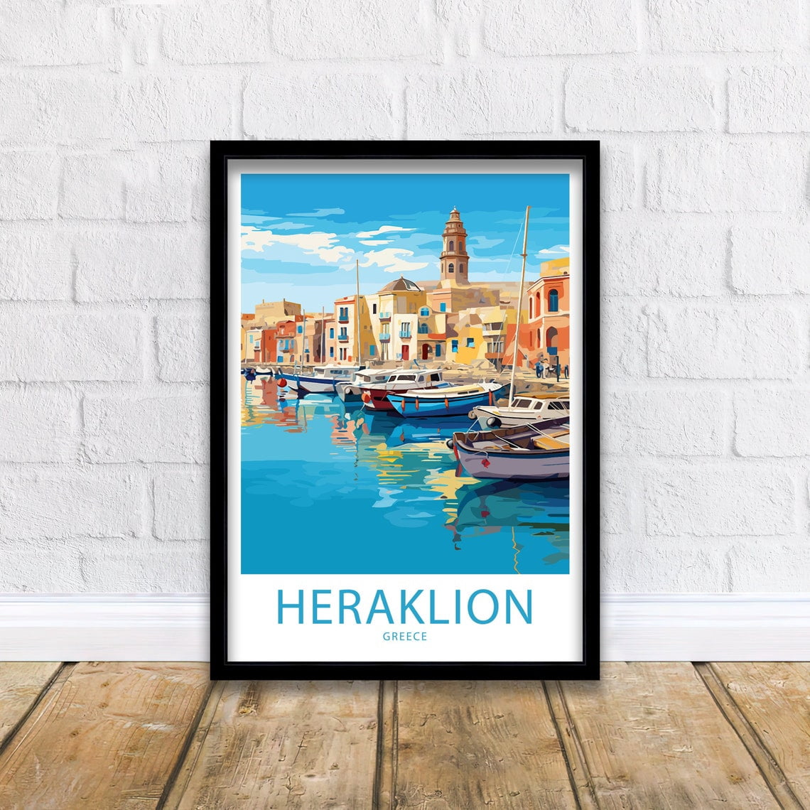 Heraklion Crete Greece Wall Art Print, Mediterranean City Travel ...