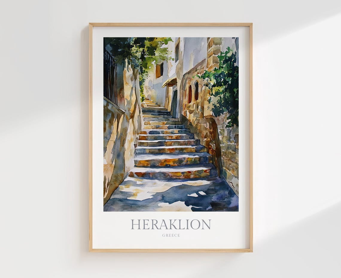 Heraklion Greece Crete Travel Poster, Travel Inspired Home, Office And ...
