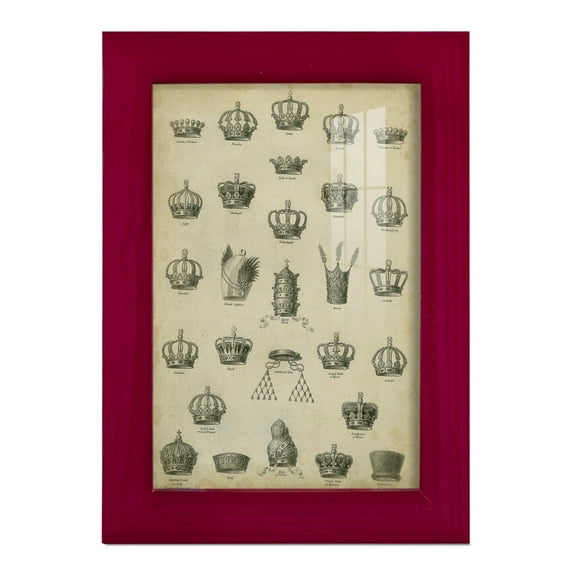 Heraldic Crowns & Coronets II -Framed Print w/glass-Cherry Red