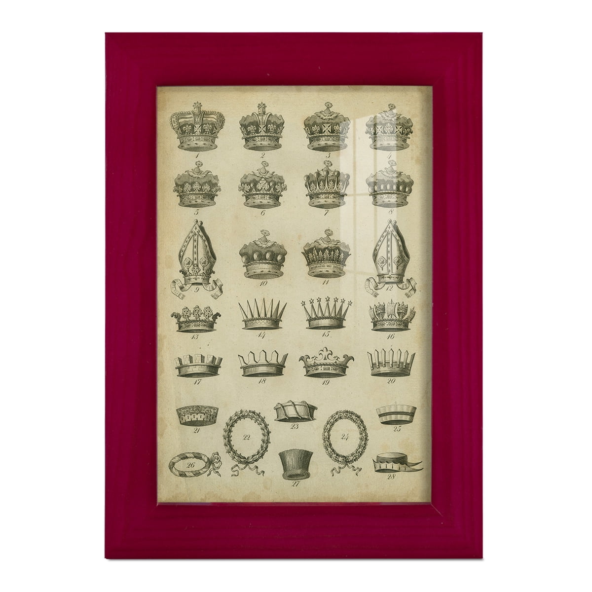 Heraldic Crowns & Coronets IV -Framed Print w/glass-Cherry Red
