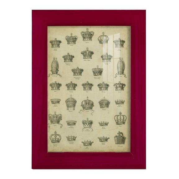 Heraldic Crowns & Coronets V -Framed Print w/glass-Cherry Red