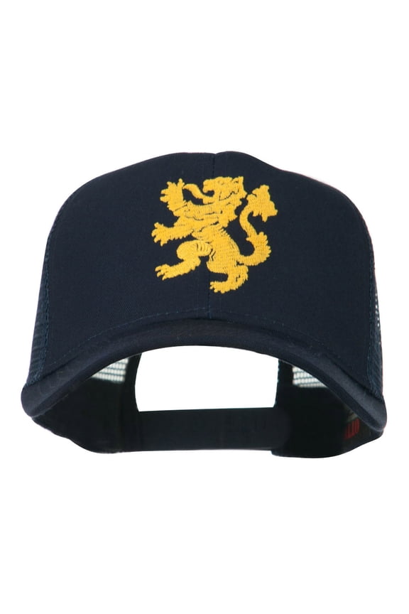Heraldic Lion Embroidered Cap - Navy OSFM