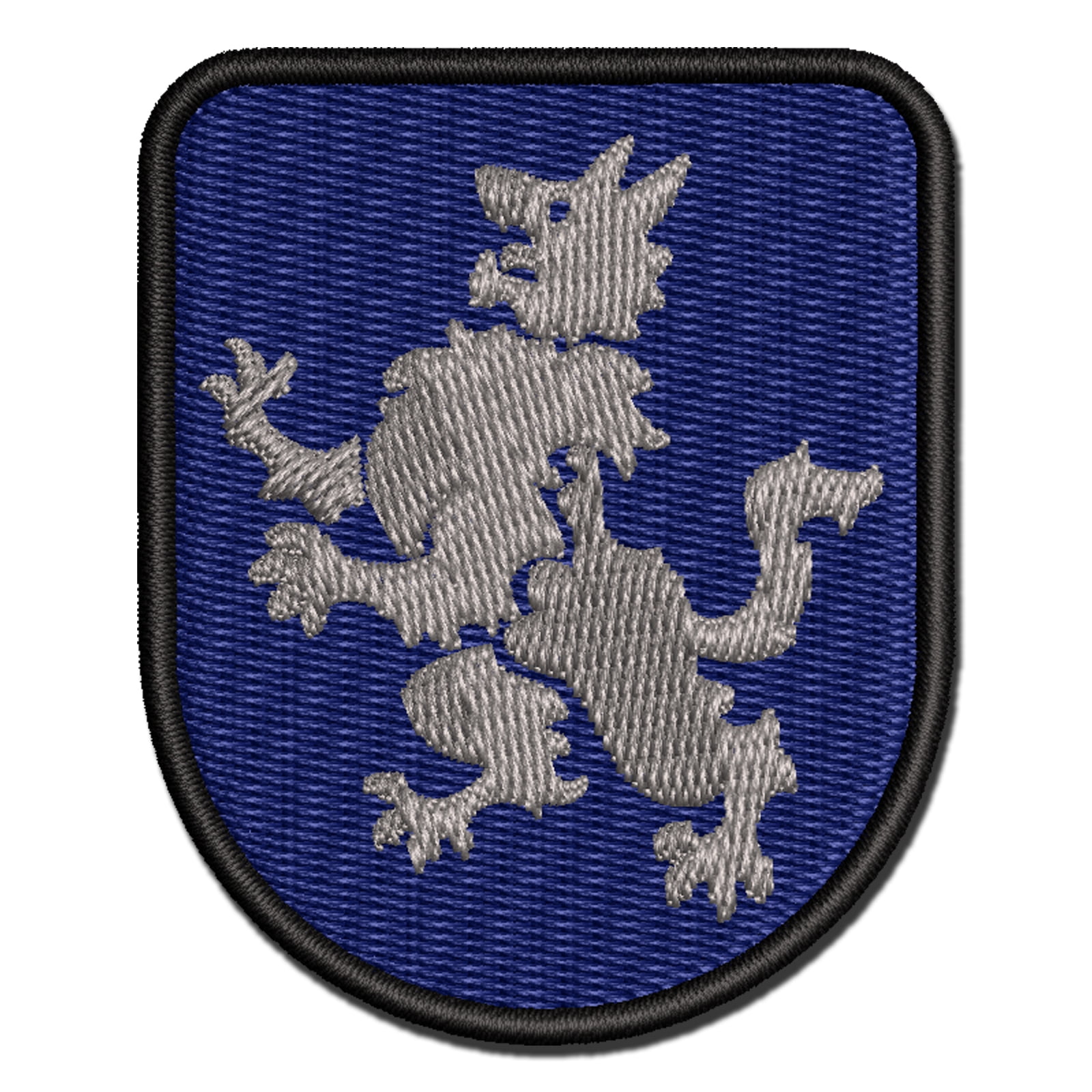 Heraldic Wolf Applique Multi-Color Embroidered Iron-On Patch - 3.5 Inch Large